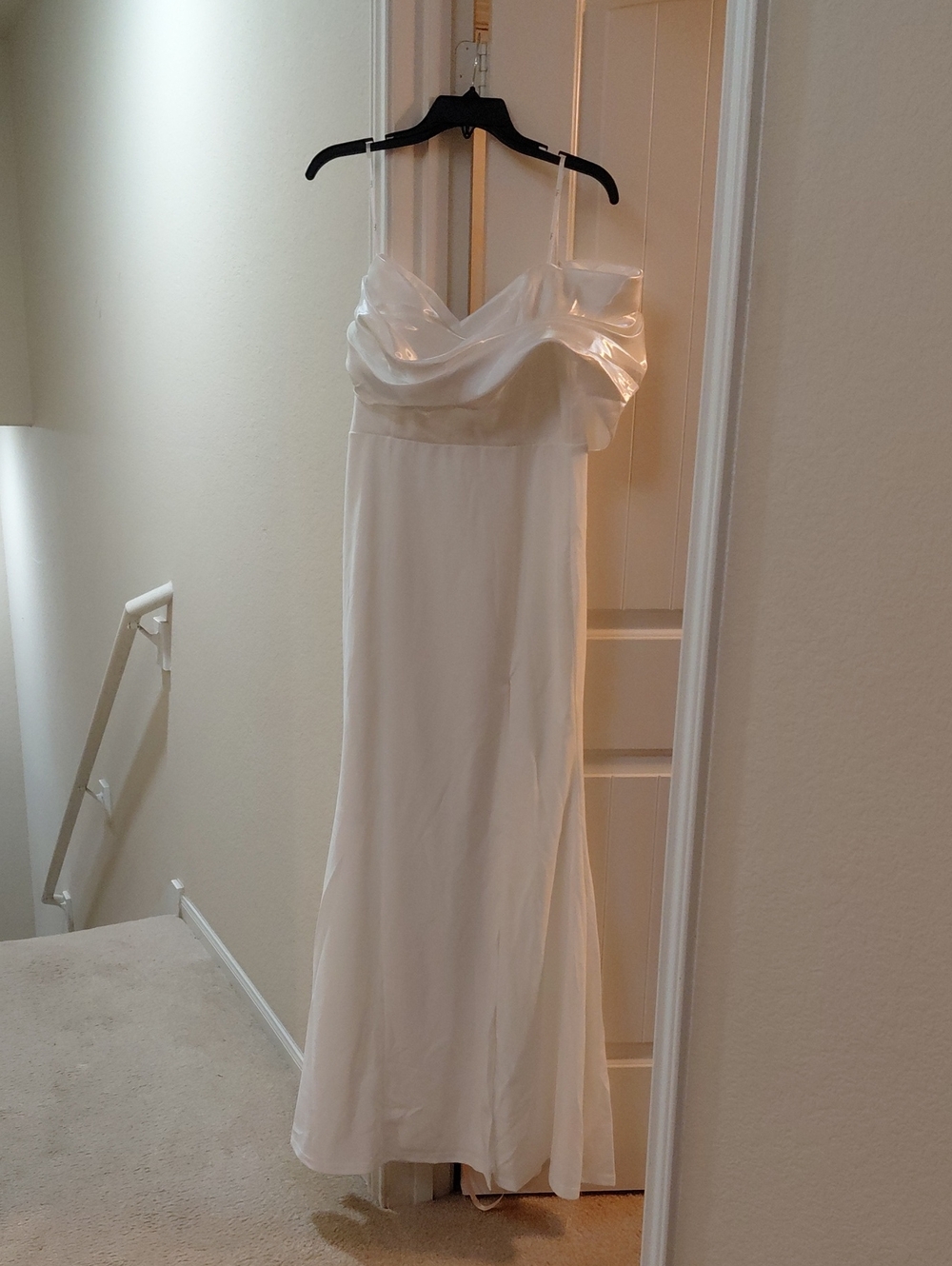 Elegant White  Dress with Cowl Neck